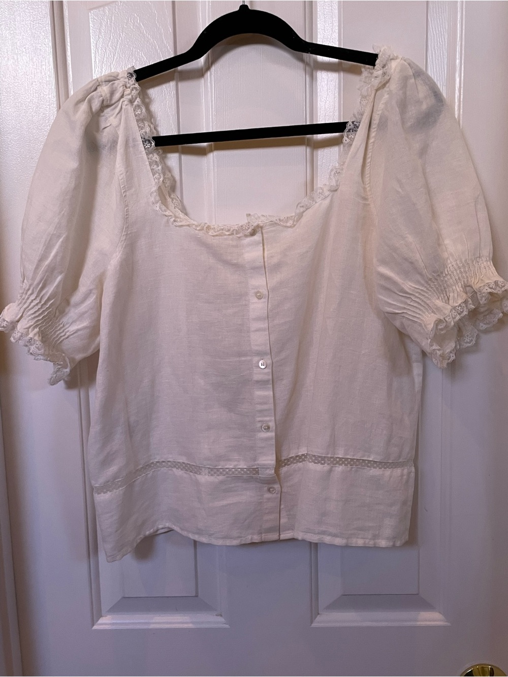 Sezane Frances Blouse in Ecru Size 8/Fr 40 - Picture 7 of 13